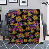 Black Skull Trippy Psychedelic Blanket-grizzshop