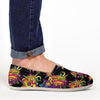 Black Skull Trippy Psychedelic Canvas Shoes-grizzshop