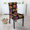 Black Skull Trippy Psychedelic Chair Cover-grizzshop