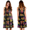 Black Skull Trippy Psychedelic Dress-grizzshop