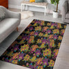 Black Skull Trippy Psychedelic Floor Mat-grizzshop