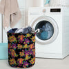 Black Skull Trippy Psychedelic Laundry Basket-grizzshop