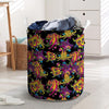 Black Skull Trippy Psychedelic Laundry Basket-grizzshop