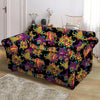 Black Skull Trippy Psychedelic Loveseat Cover-grizzshop