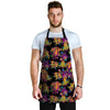 Black Skull Trippy Psychedelic Men's Apron-grizzshop