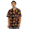 Black Skull Trippy Psychedelic Men’s Hawaiian Shirt-grizzshop