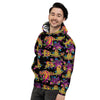 Black Skull Trippy Psychedelic Men's Hoodie-grizzshop