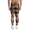 Black Skull Trippy Psychedelic Men's Leggings-grizzshop