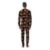 Black Skull Trippy Psychedelic Men's Pajamas-grizzshop