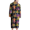 Black Skull Trippy Psychedelic Men's Robe-grizzshop