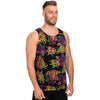 Black Skull Trippy Psychedelic Men's Tank Tops-grizzshop