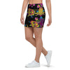 Black Skull Trippy Psychedelic Mini Skirt-grizzshop