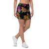 Black Skull Trippy Psychedelic Mini Skirt-grizzshop