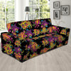 Black Skull Trippy Psychedelic Sofa Cover-grizzshop