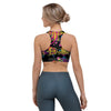 Black Skull Trippy Psychedelic Sports Bra-grizzshop