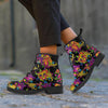 Black Skull Trippy Psychedelic Women's Boots-grizzshop