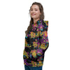 Black Skull Trippy Psychedelic Women's Hoodie-grizzshop