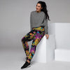 Black Skull Trippy Psychedelic Women's Joggers-grizzshop