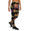 Black Skull Trippy Psychedelic Women's Joggers-grizzshop