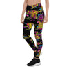 Black Skull Trippy Psychedelic Women's Leggings-grizzshop