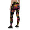 Black Skull Trippy Psychedelic Women's Leggings-grizzshop