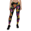 Black Skull Trippy Psychedelic Women's Leggings-grizzshop