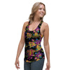 Black Skull Trippy Psychedelic Women's Racerback Tank Top-grizzshop