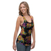 Black Skull Trippy Psychedelic Women's Racerback Tank Top-grizzshop