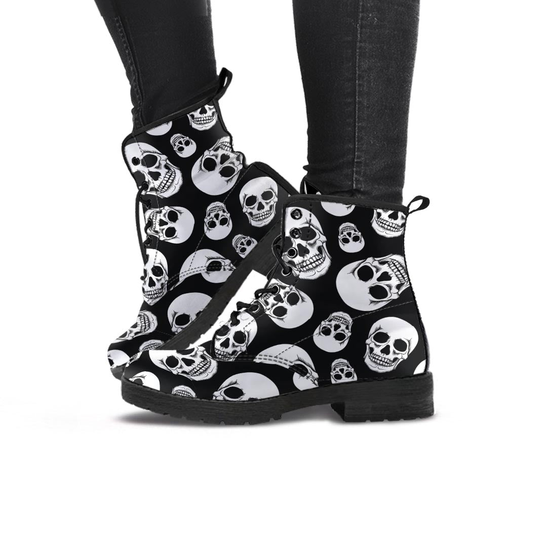 Black Skull Women's Boots-grizzshop