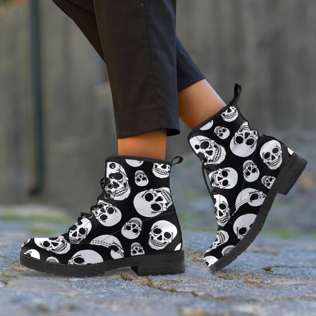 Black Skull Women's Boots-grizzshop