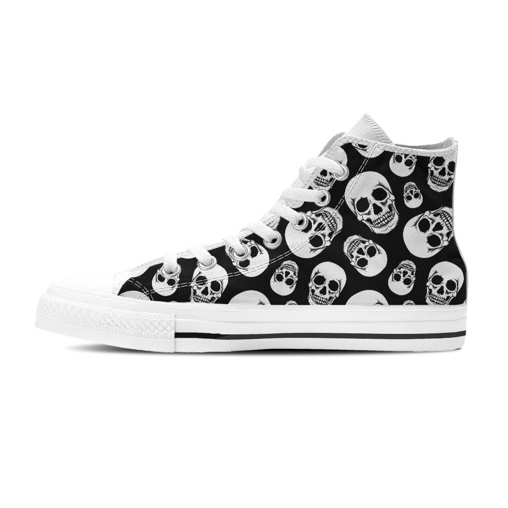 Black Skull Women's High Top Shoes-grizzshop
