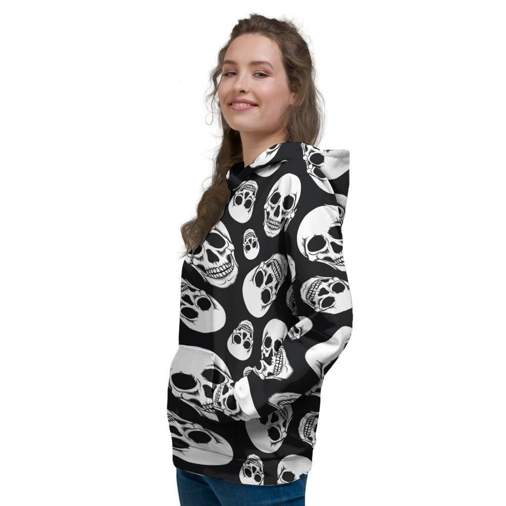 Black Skull Women's Hoodie-grizzshop