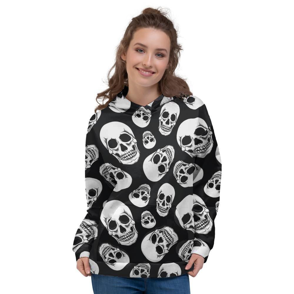 Black Skull Women's Hoodie-grizzshop