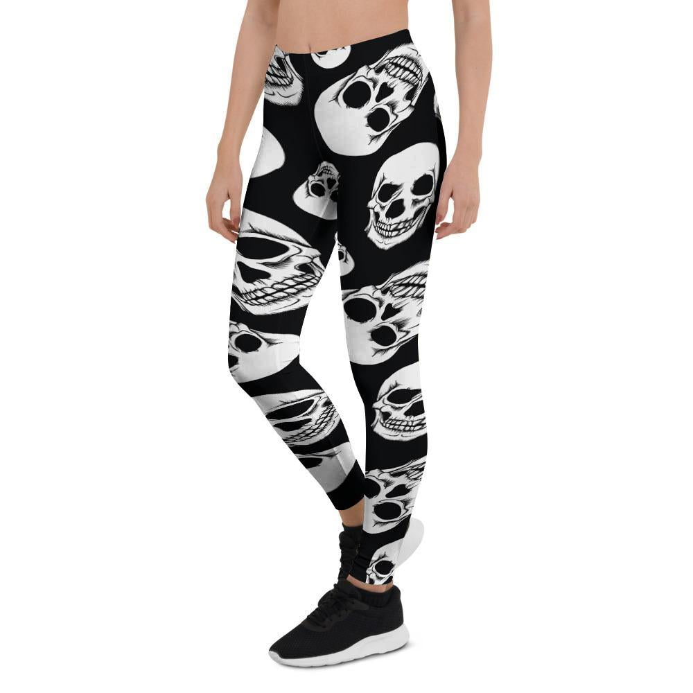 Black Skull Women's Leggings-grizzshop