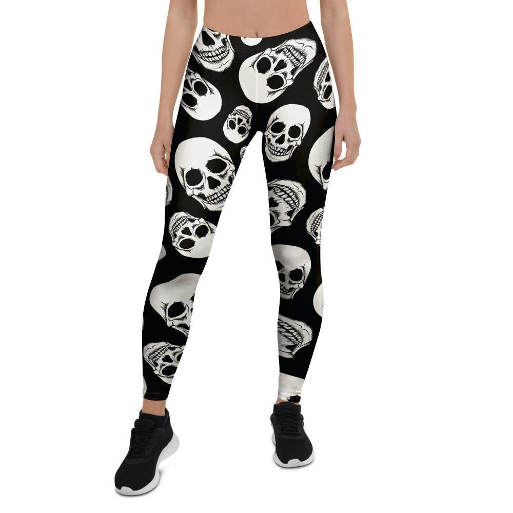 Black Skull Women's Leggings-grizzshop