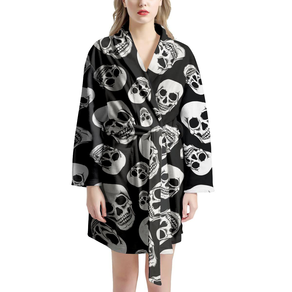 Black Skull Women's Robe-grizzshop