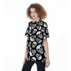 Black Skull Women's Short Sleeve Shirts-grizzshop