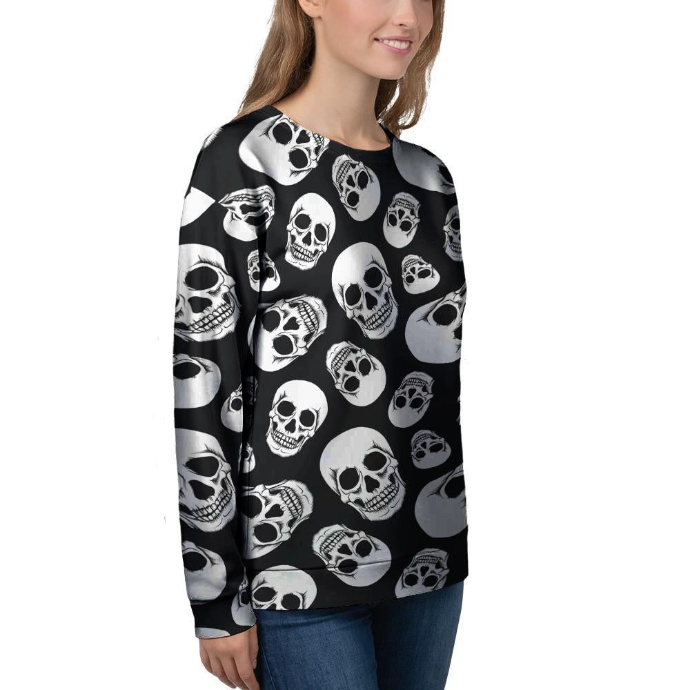 Black Skull Women's Sweatshirt-grizzshop