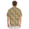 Black Snake And Gold Rose Print Pattern Men's Short Sleeve Shirts-grizzshop