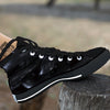 Black Snake Print Black High Top Shoes-grizzshop