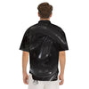 Black Snake Print Men's Short Sleeve Shirts-grizzshop