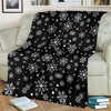 Black Snowflake Pattern Print Blanket-grizzshop