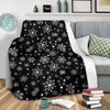 Black Snowflake Pattern Print Blanket-grizzshop