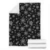 Black Snowflake Pattern Print Blanket-grizzshop