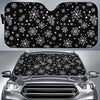 Black Snowflake Pattern Print Car Sun Shade-grizzshop