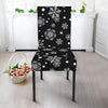 Black Snowflake Pattern Print Chair Cover-grizzshop