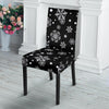 Black Snowflake Pattern Print Chair Cover-grizzshop