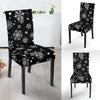 Black Snowflake Pattern Print Chair Cover-grizzshop