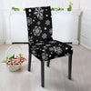 Black Snowflake Pattern Print Chair Cover-grizzshop