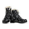 Black Snowflake Pattern Print Comfy Winter Boots-grizzshop